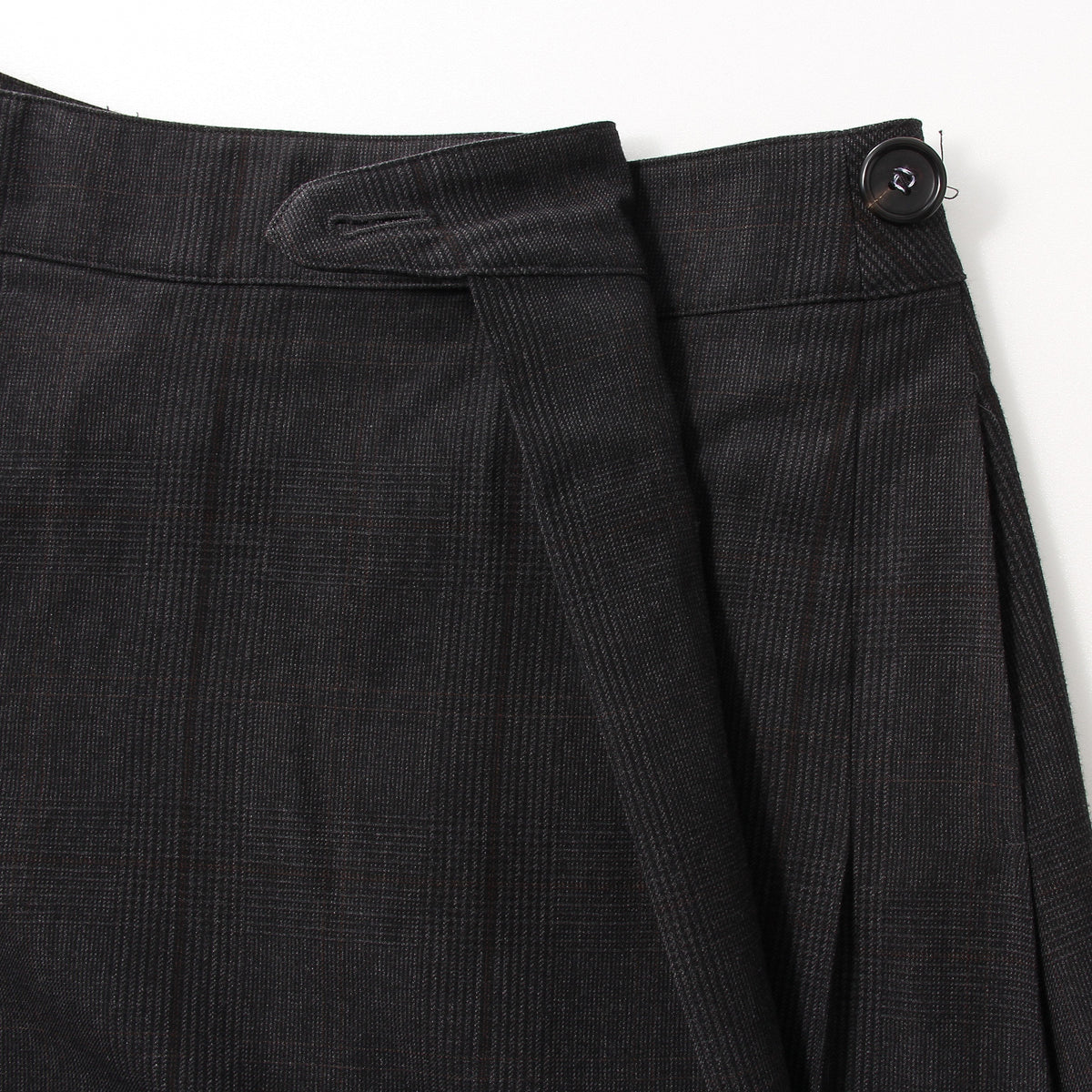 LARGE CHECK WOOL COTTON SKIRT