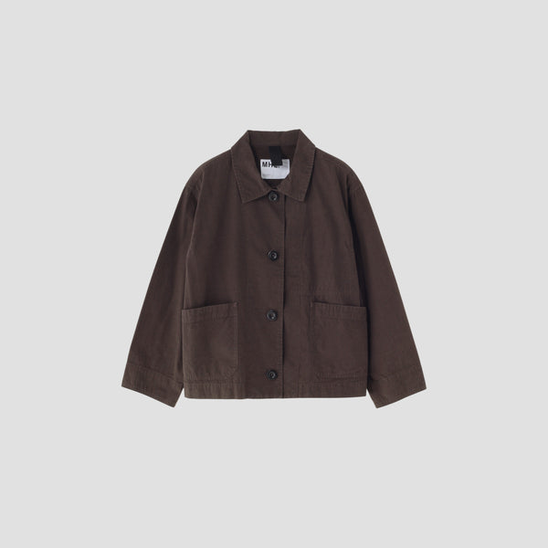 OVERDYE MELANGE COTTON LINEN BLOUSON