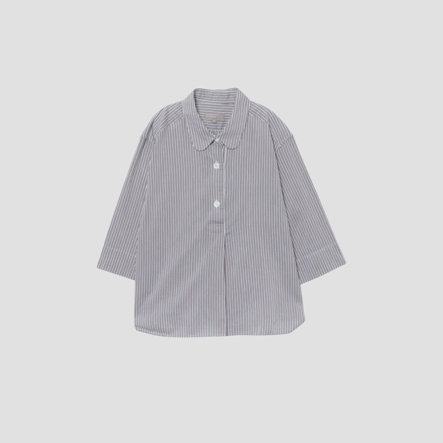 TRAM STRIPE COTTON SILK SHIRT