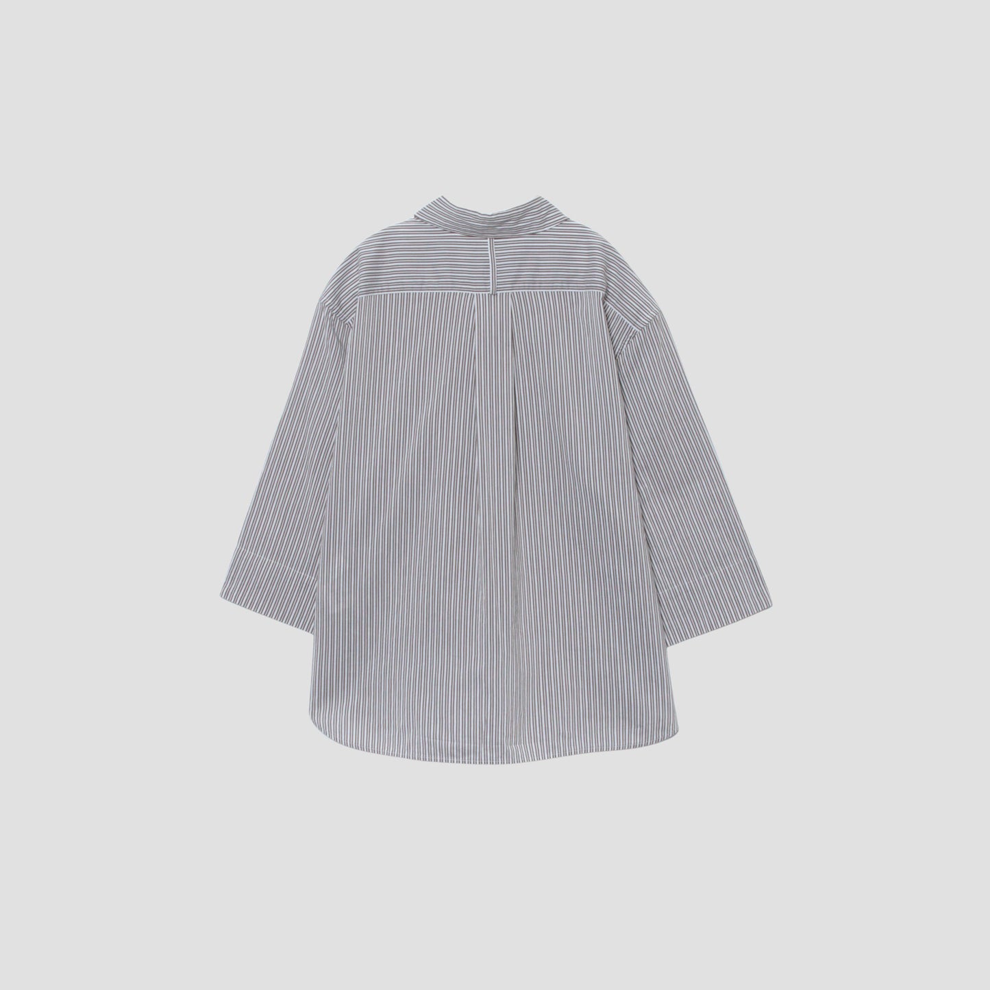 TRAM STRIPE COTTON SILK SHIRT