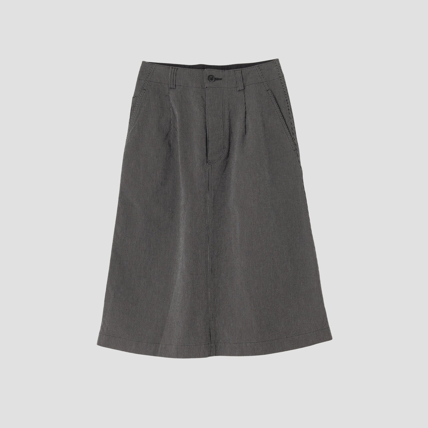 WORKWEAR STRIPE COTTON LINEN SKIRT