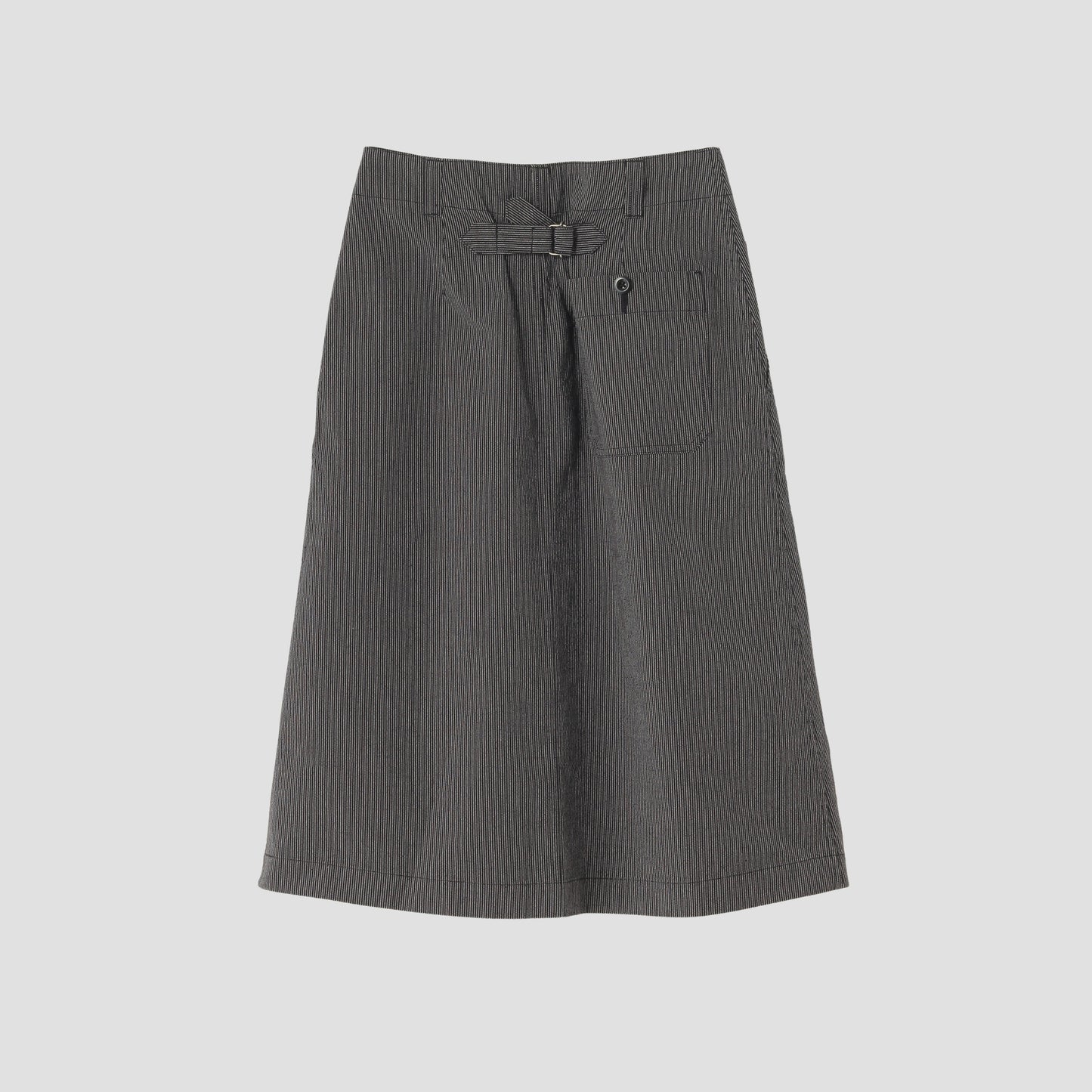 WORKWEAR STRIPE COTTON LINEN SKIRT