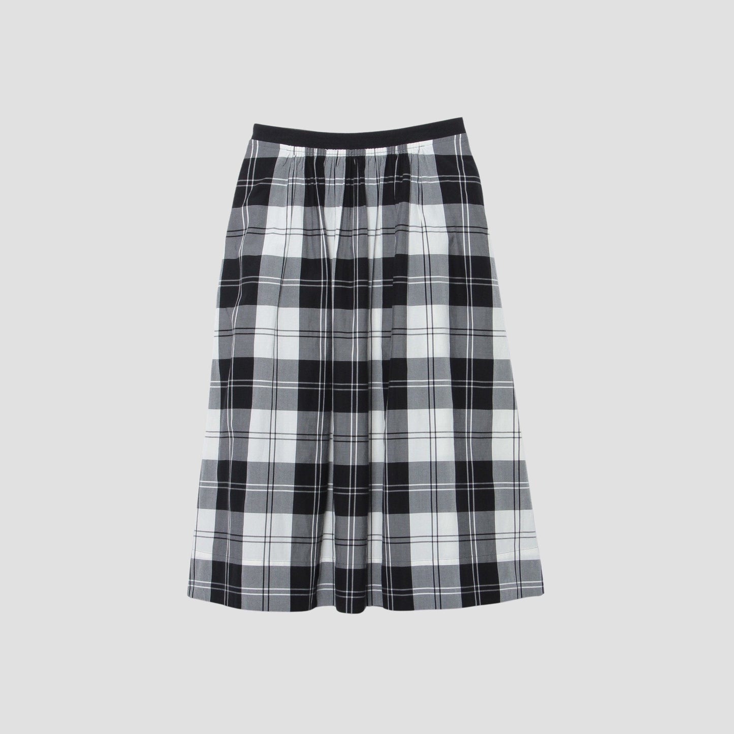 MONO CHECK SILK COTTON SKIRT