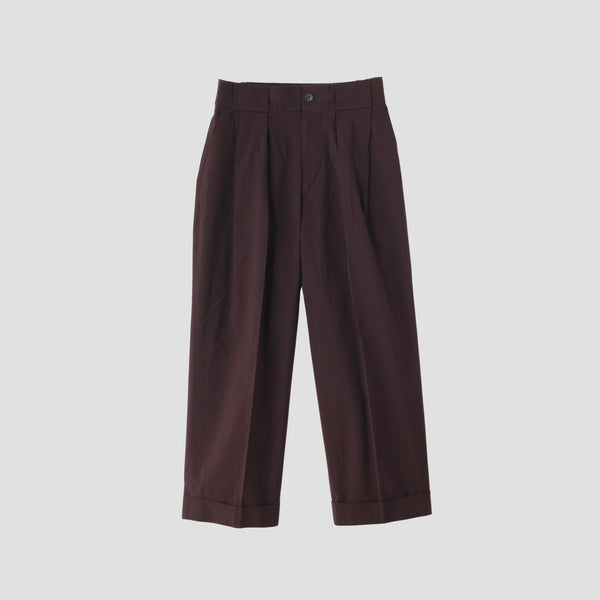 MATT COTTON SILK POPLIN TROUSERS
