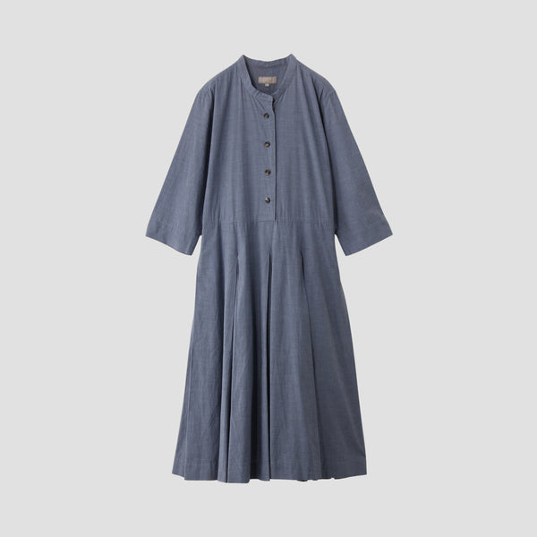 FINE COTTON CHAMBRAY DRESS