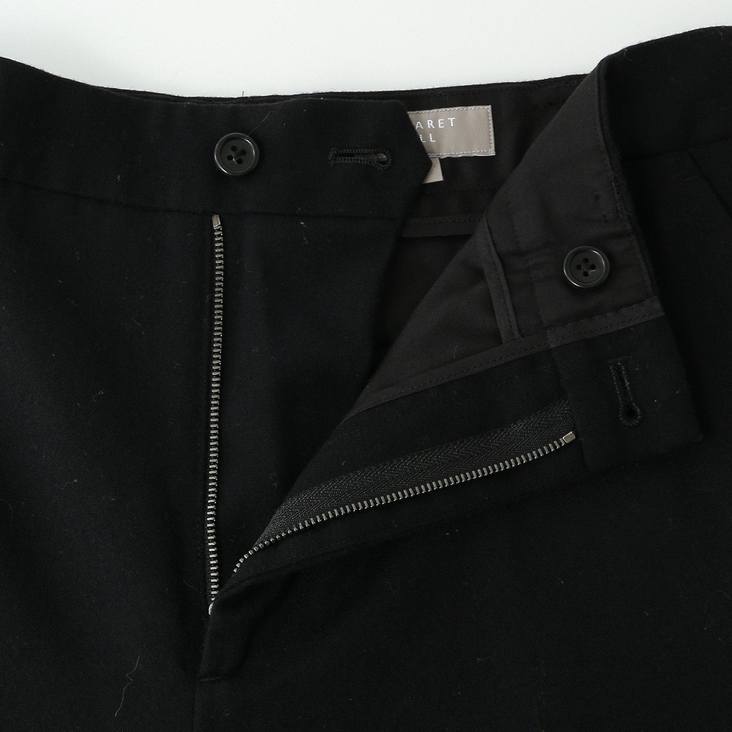 WOOL CASHMERE FLANNEL TROUSERS