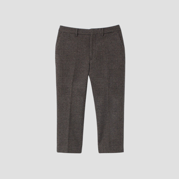 CHECK WOOL TROUSER TROUSERS