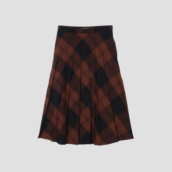 LINDSAY CHECK WOOL BLEND SKIRT