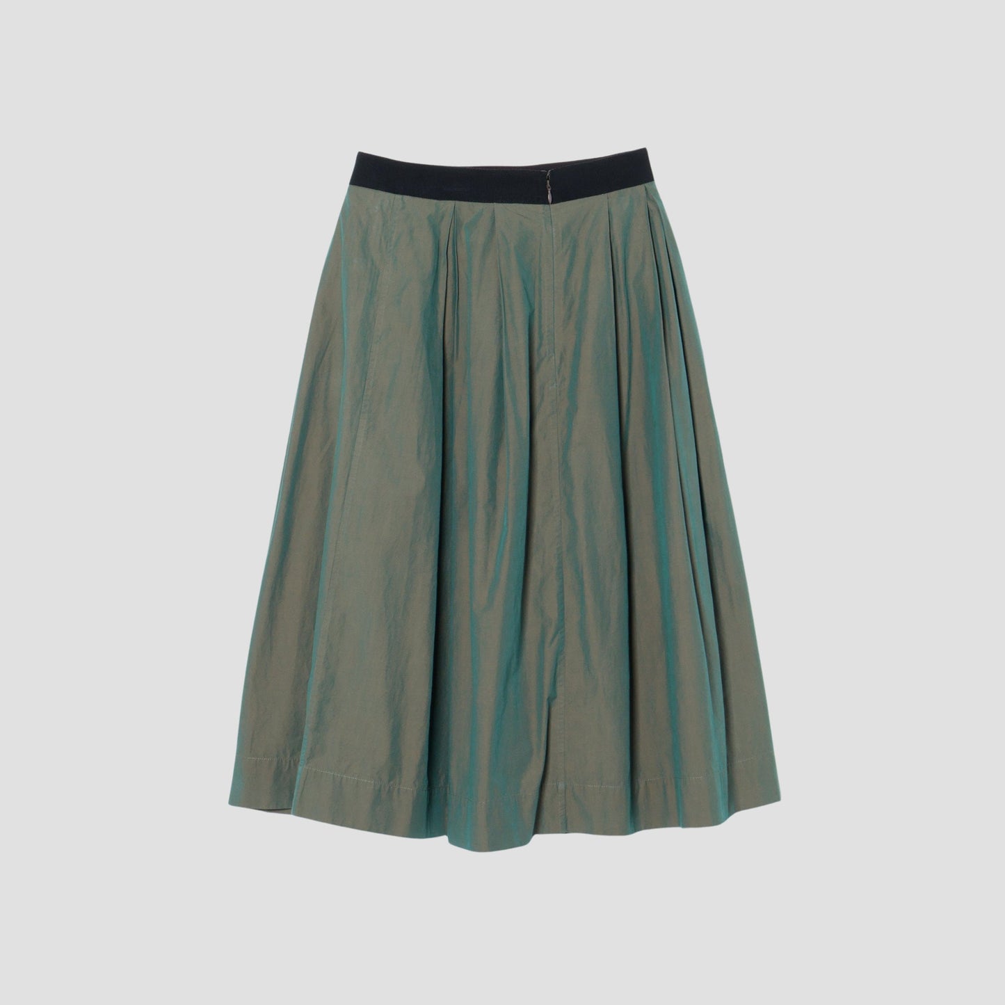 YARN DYED COTTON POPLIN SKIRT