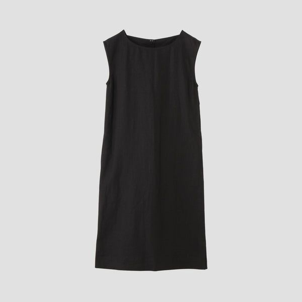 HIGH DENSE LINEN POPLIN DRESS