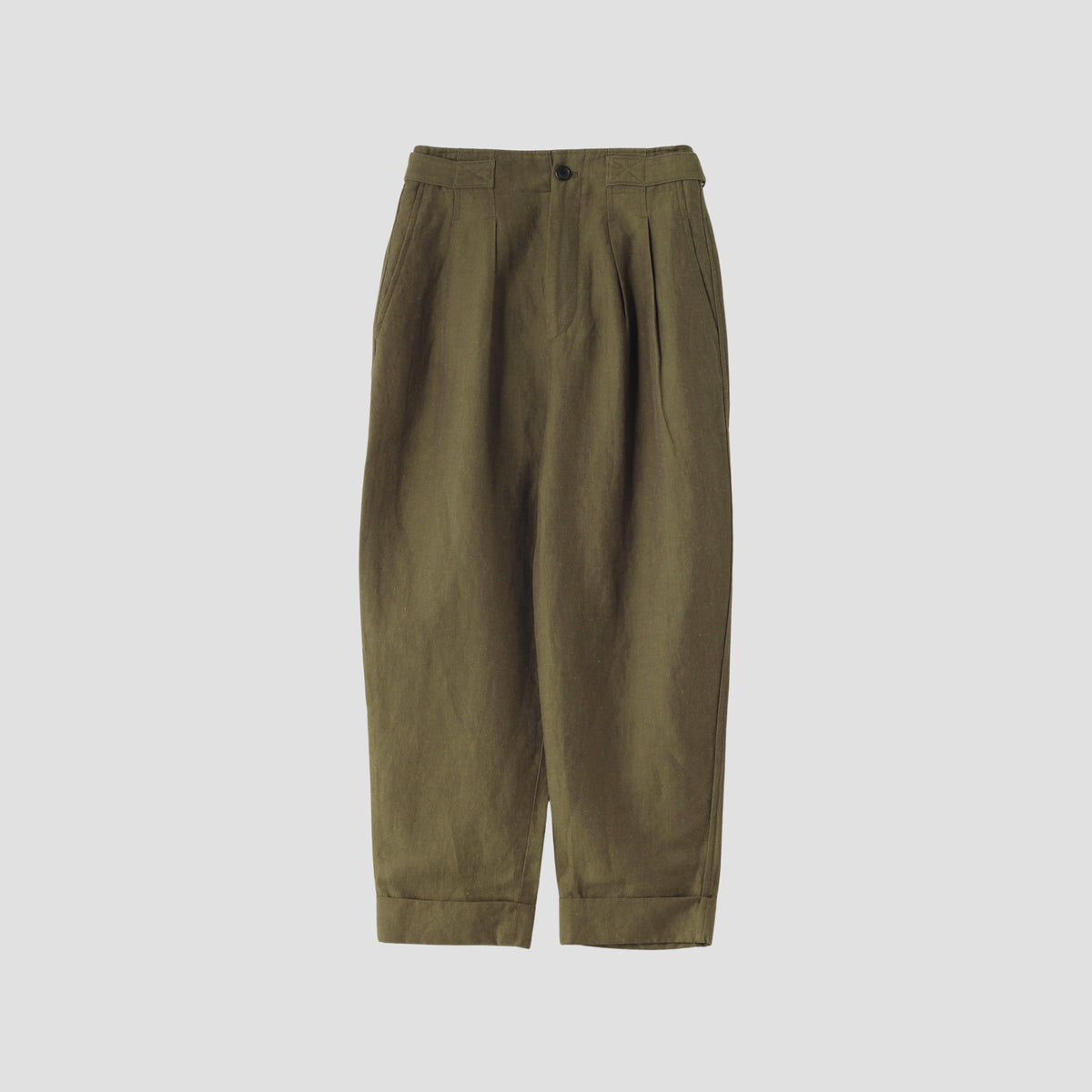 LINEN WOOL TWILL TROUSERS