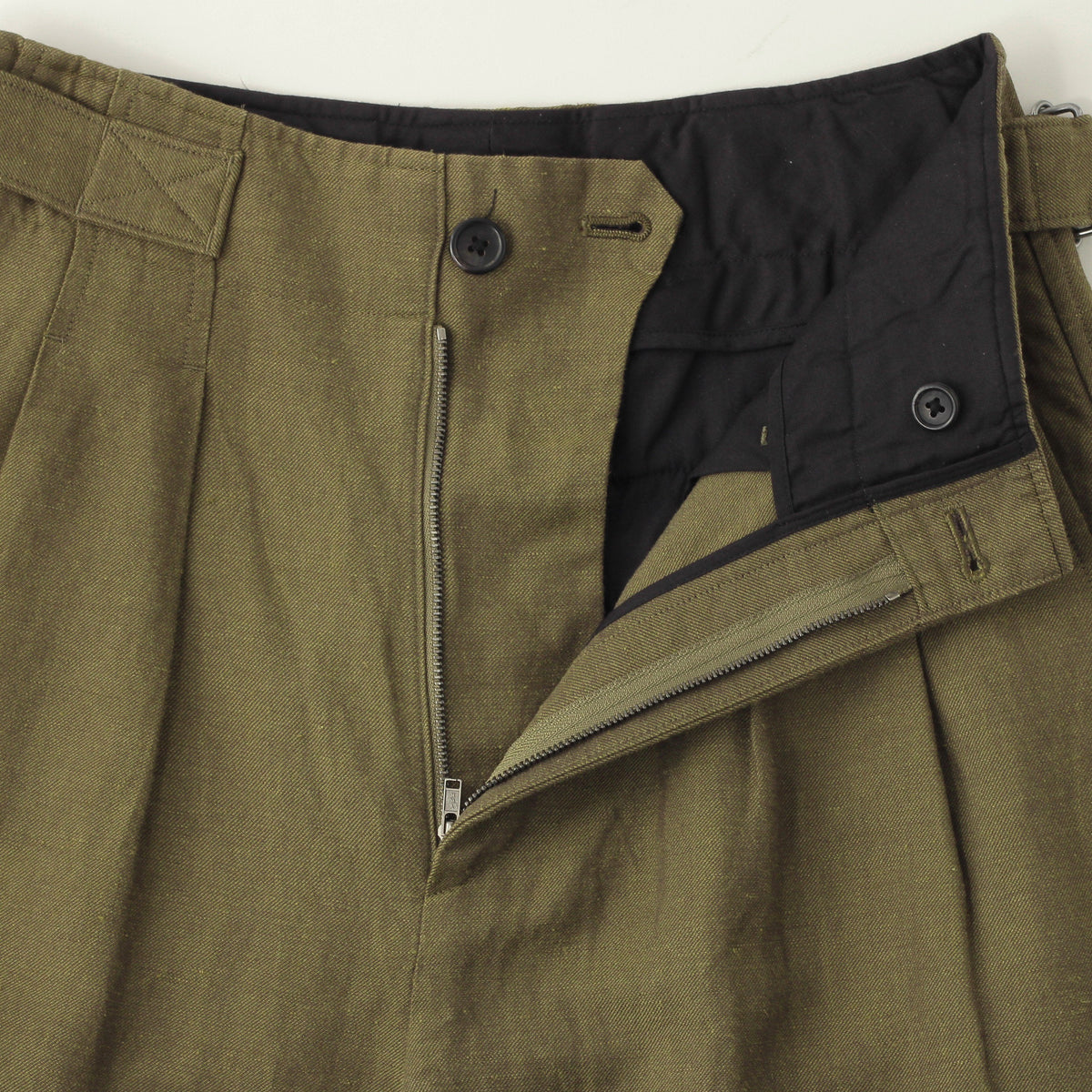 LINEN WOOL TWILL TROUSERS