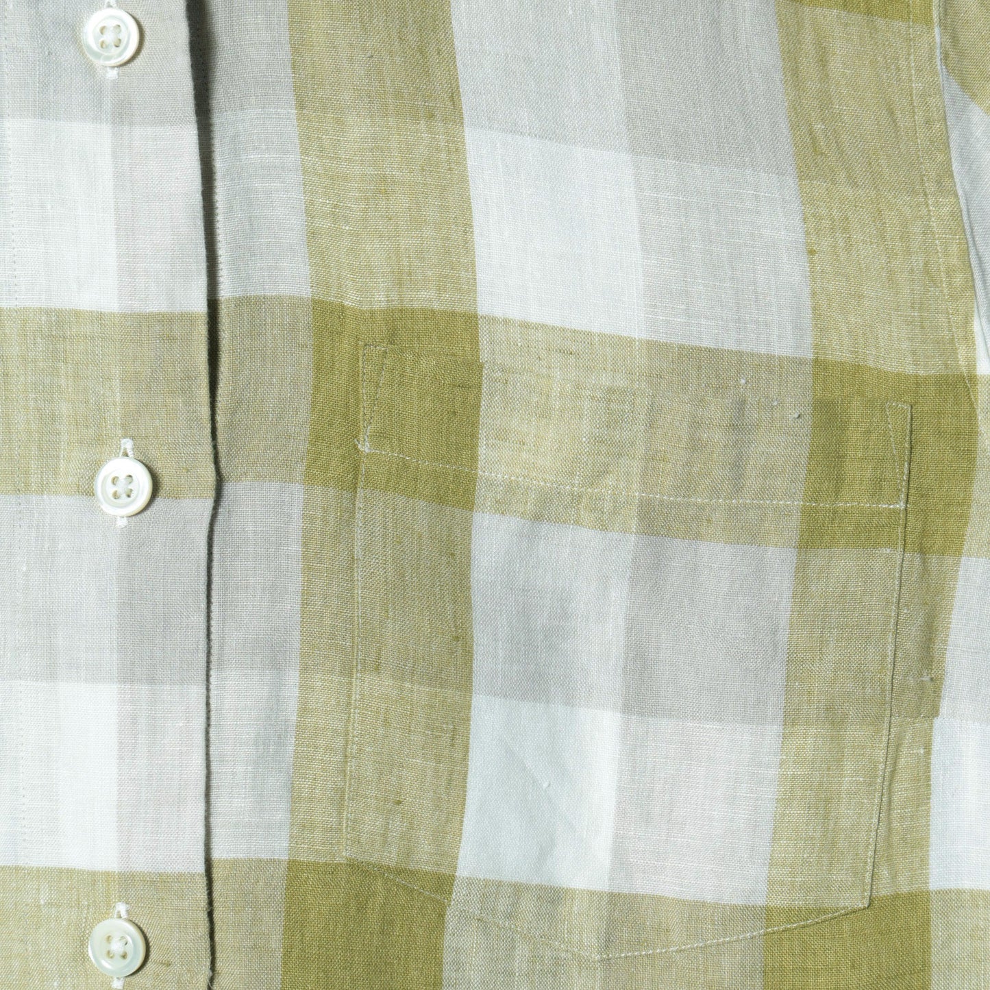 BLOCK CHECK LINEN SHIRT