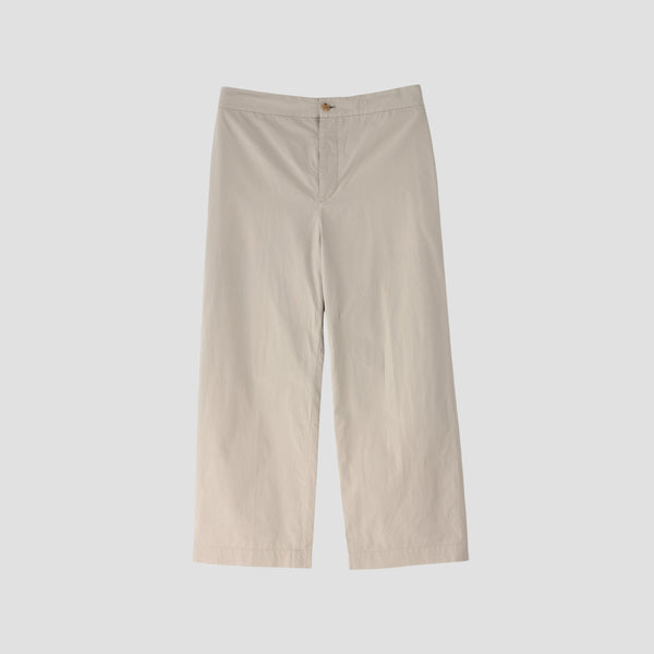 WASHED YARN DYE POPLIN TROUSERS
