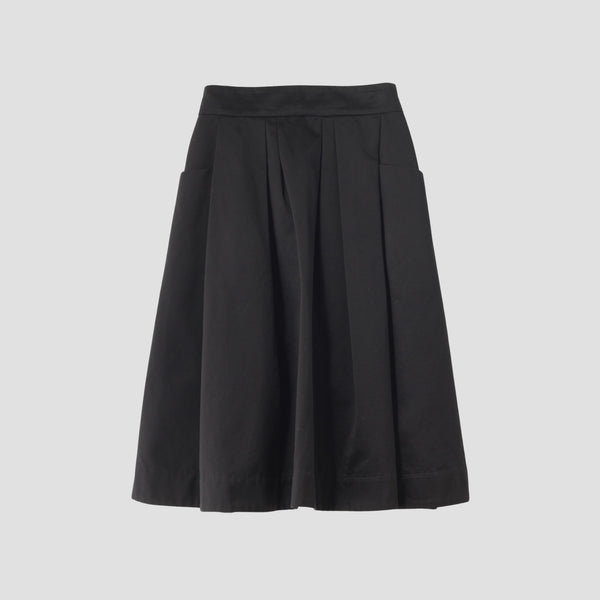 WASHED COTTON SATEEN SKIRT