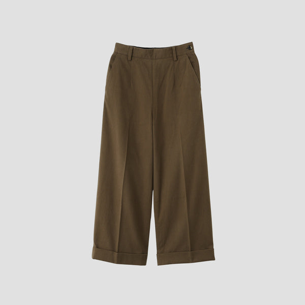 WASHED COTTON TWILL TROUSERS