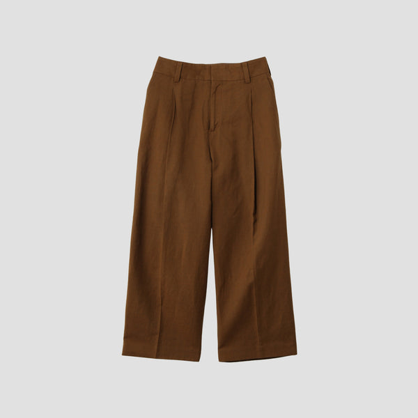 YARN DYED WOOL LINEN TROUSERS