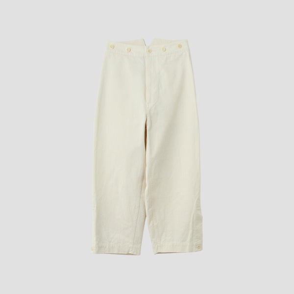 WASHED COMPACT COTTON TROUSERS