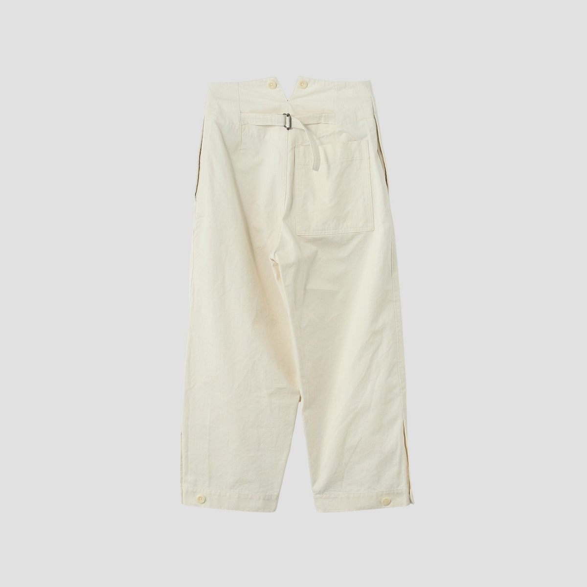 WASHED COMPACT COTTON TROUSERS