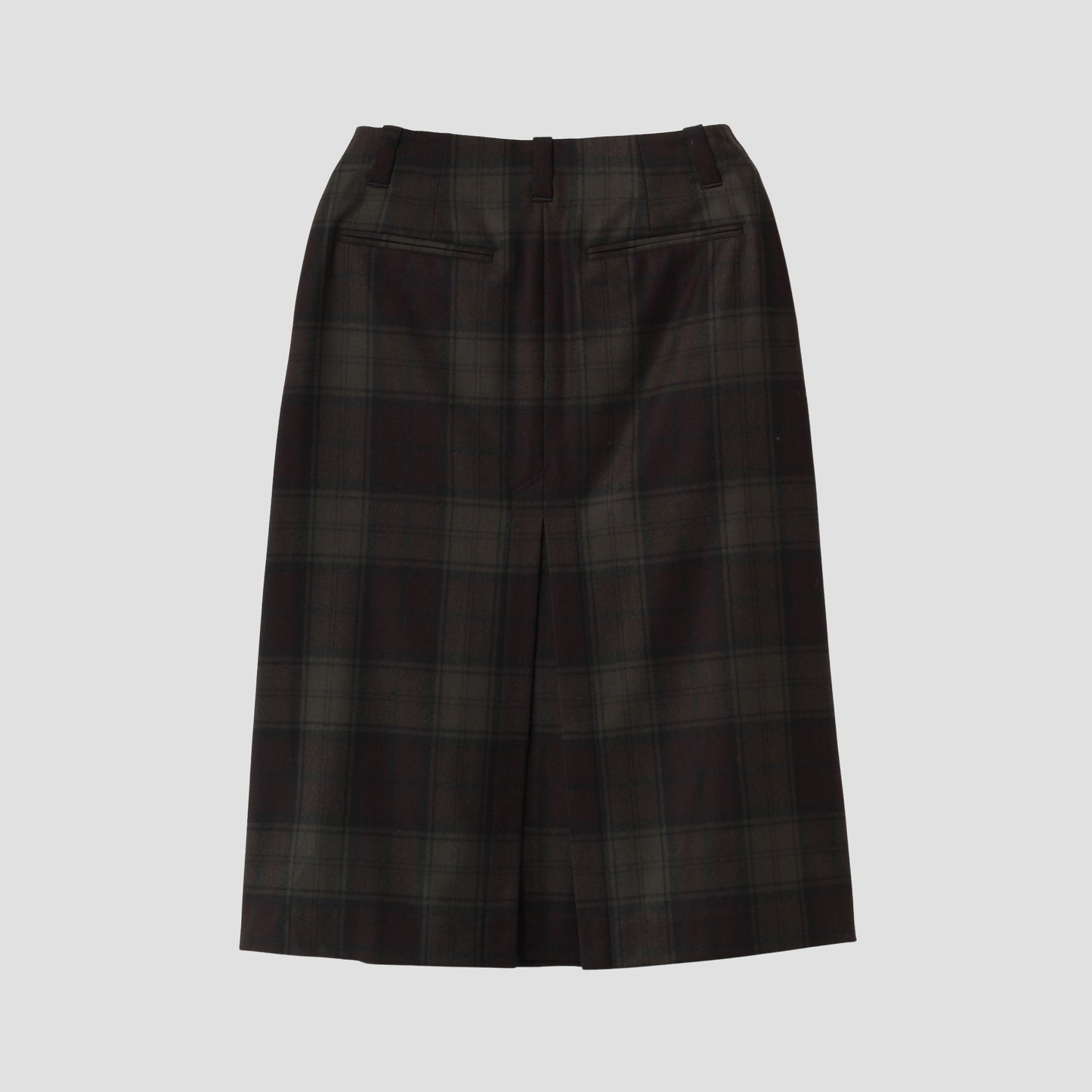 CHECK WOOL TWILL SKIRT