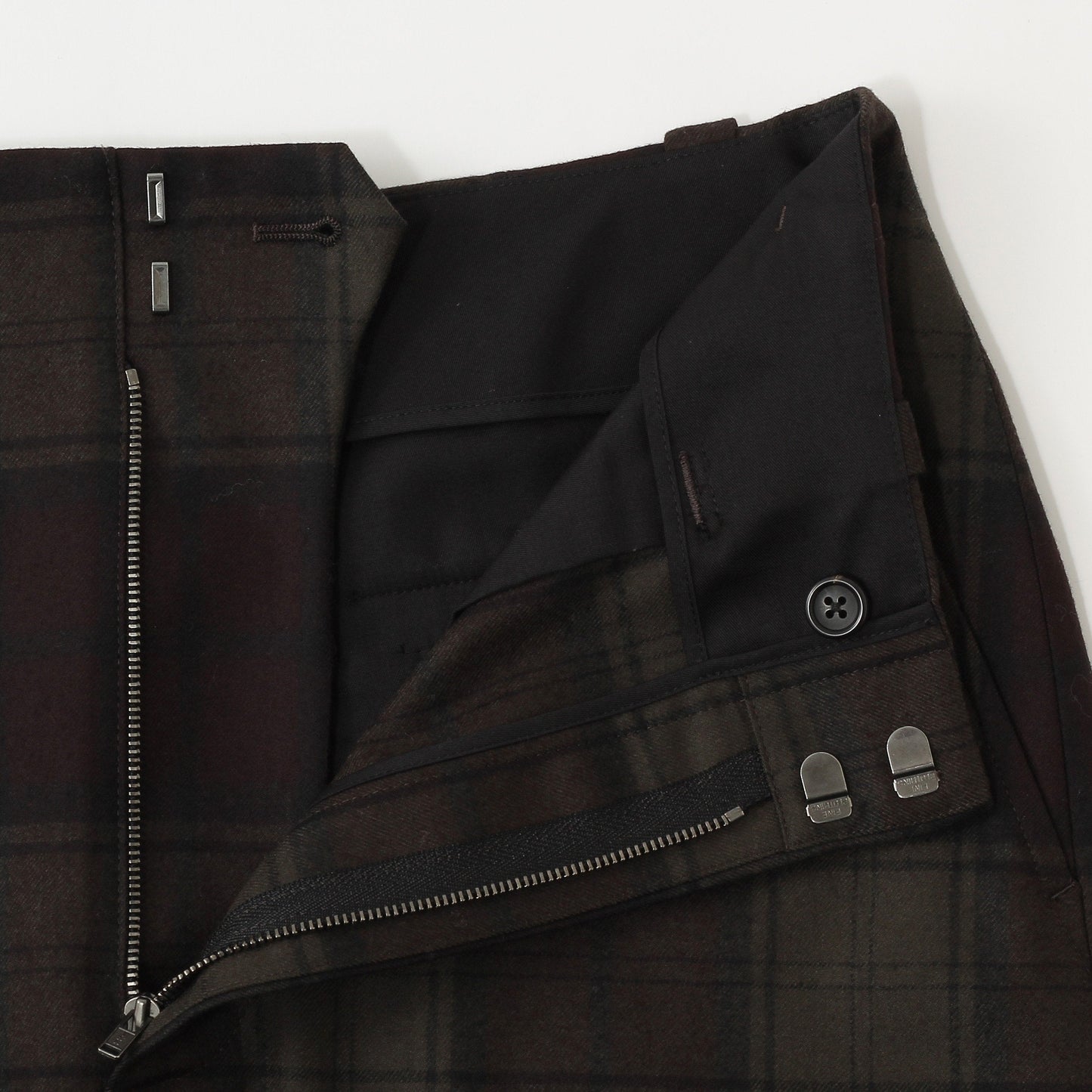 CHECK WOOL TWILL SKIRT