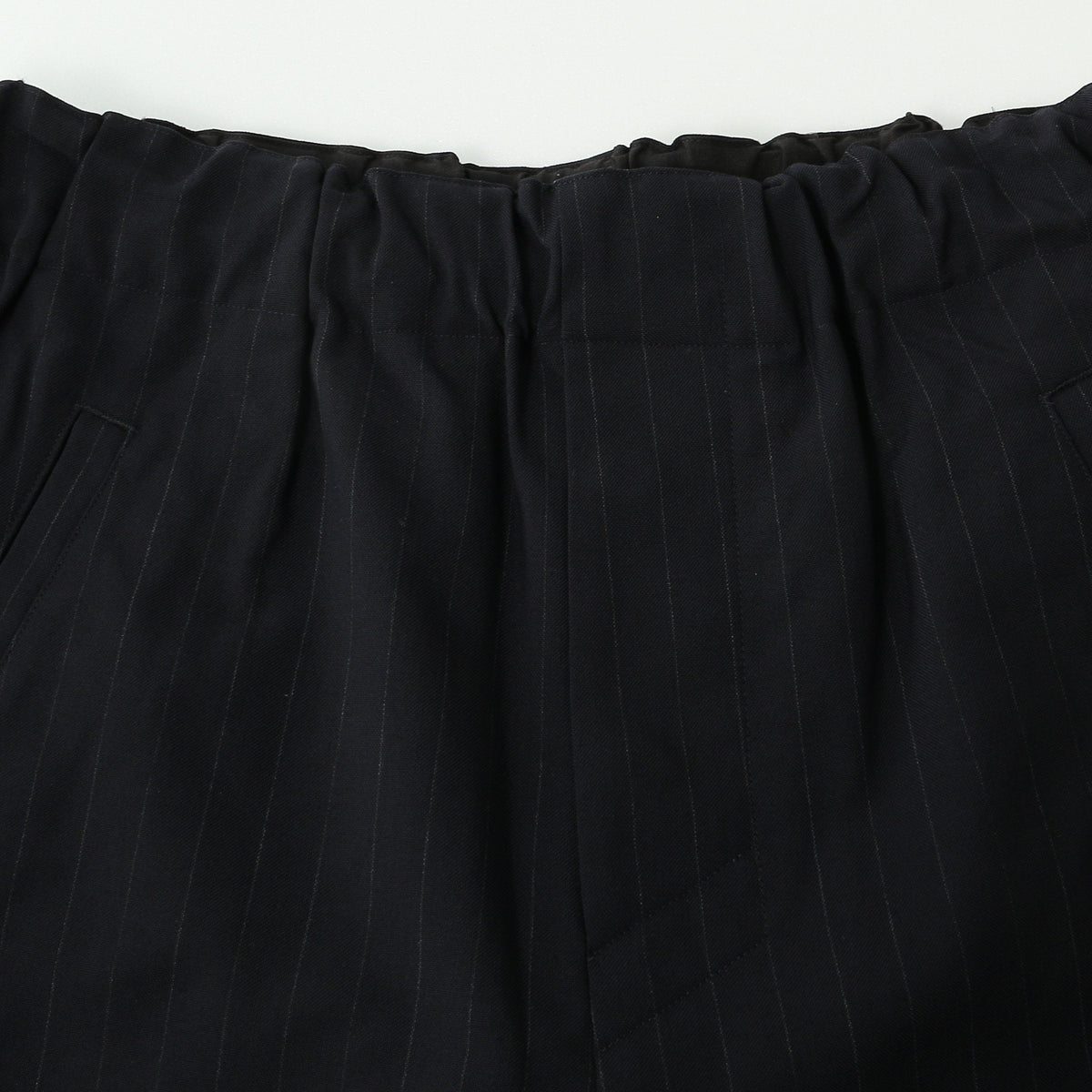CHALK STRIPE HOPSACK WOOL TROUSERS