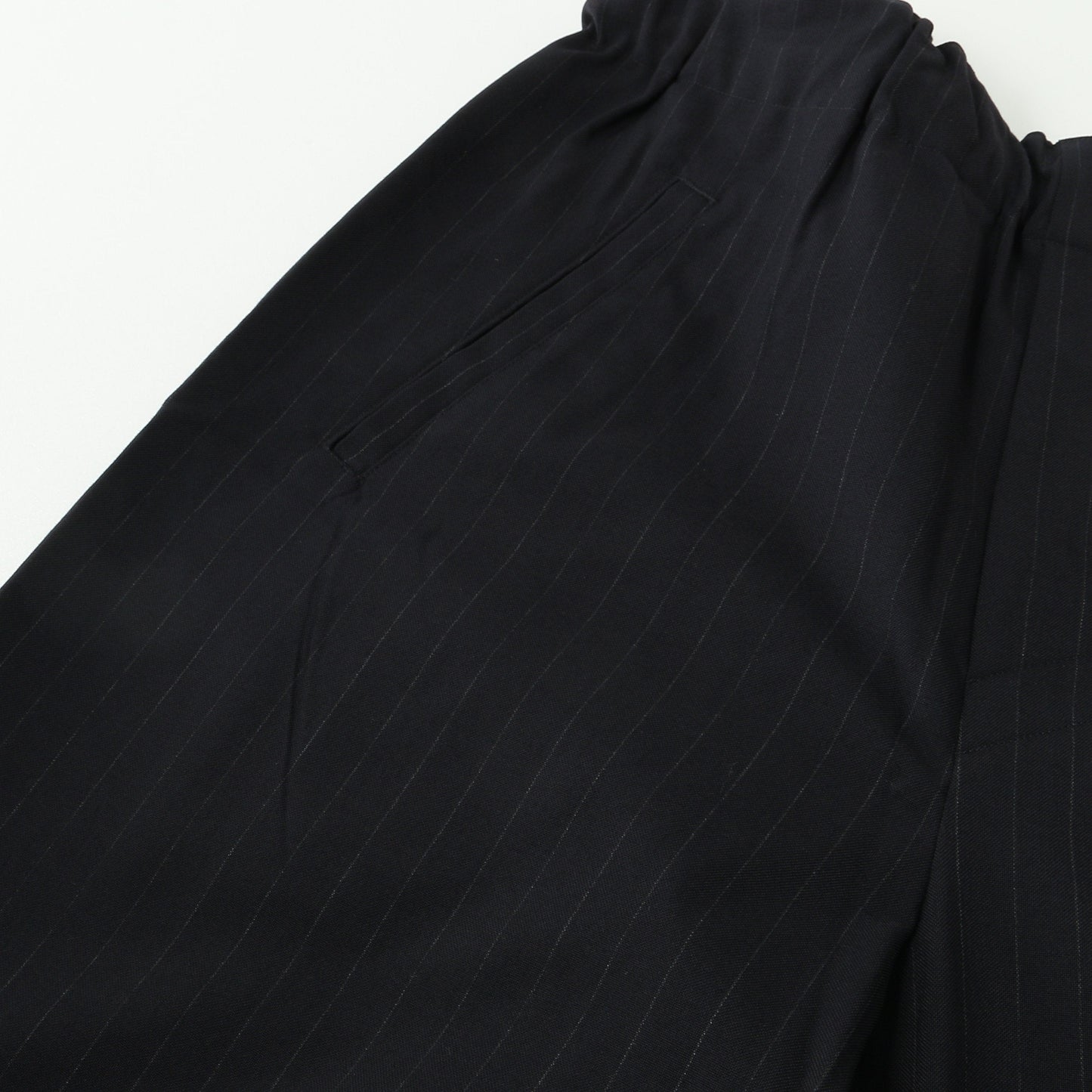 CHALK STRIPE HOPSACK WOOL TROUSERS