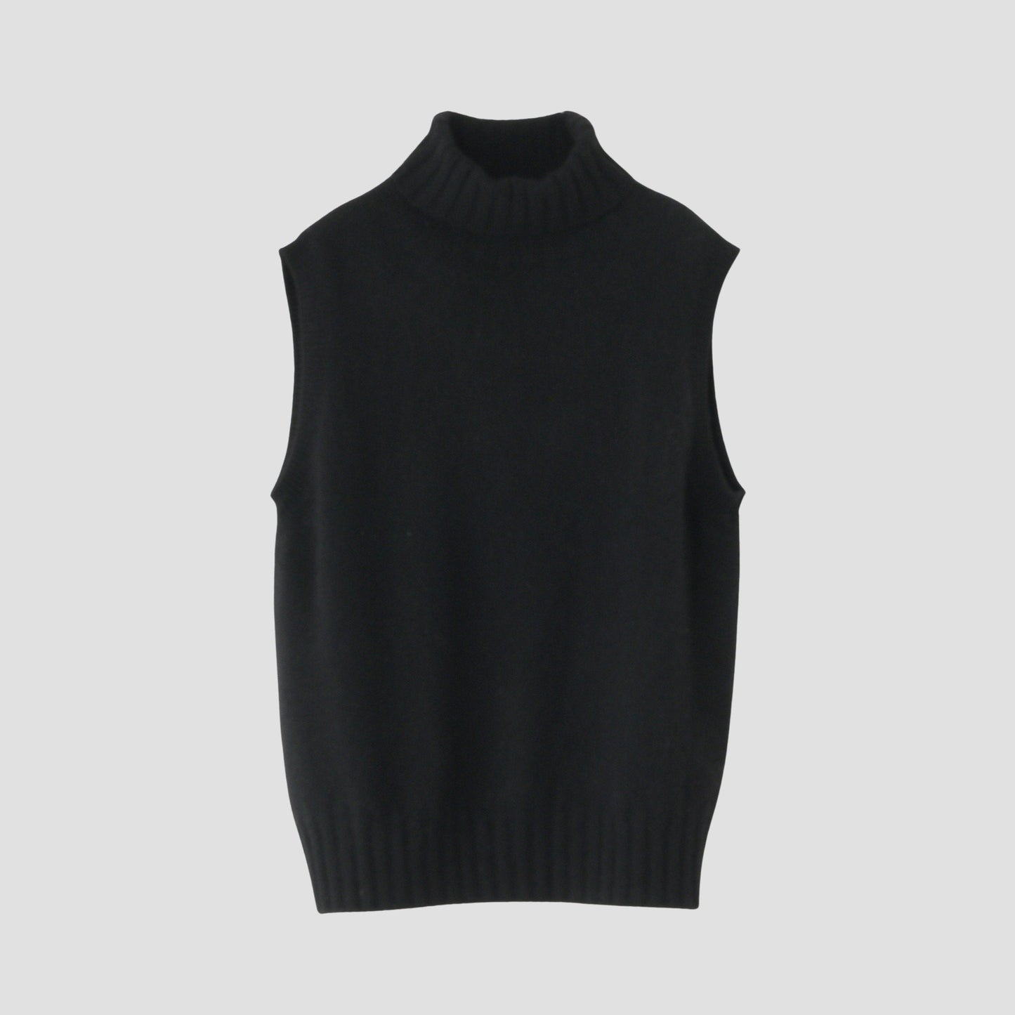 CASHMERE SLEEVELESS ROLL NECK KNIT