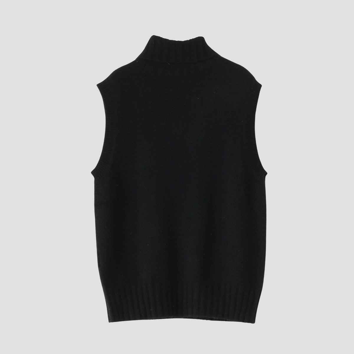 CASHMERE SLEEVELESS ROLL NECK KNIT