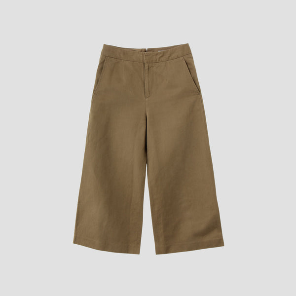 LINEN COTTON TWILL TROUSERS
