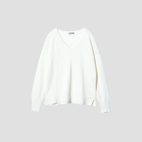 V NECK GUERNSEY KNIT