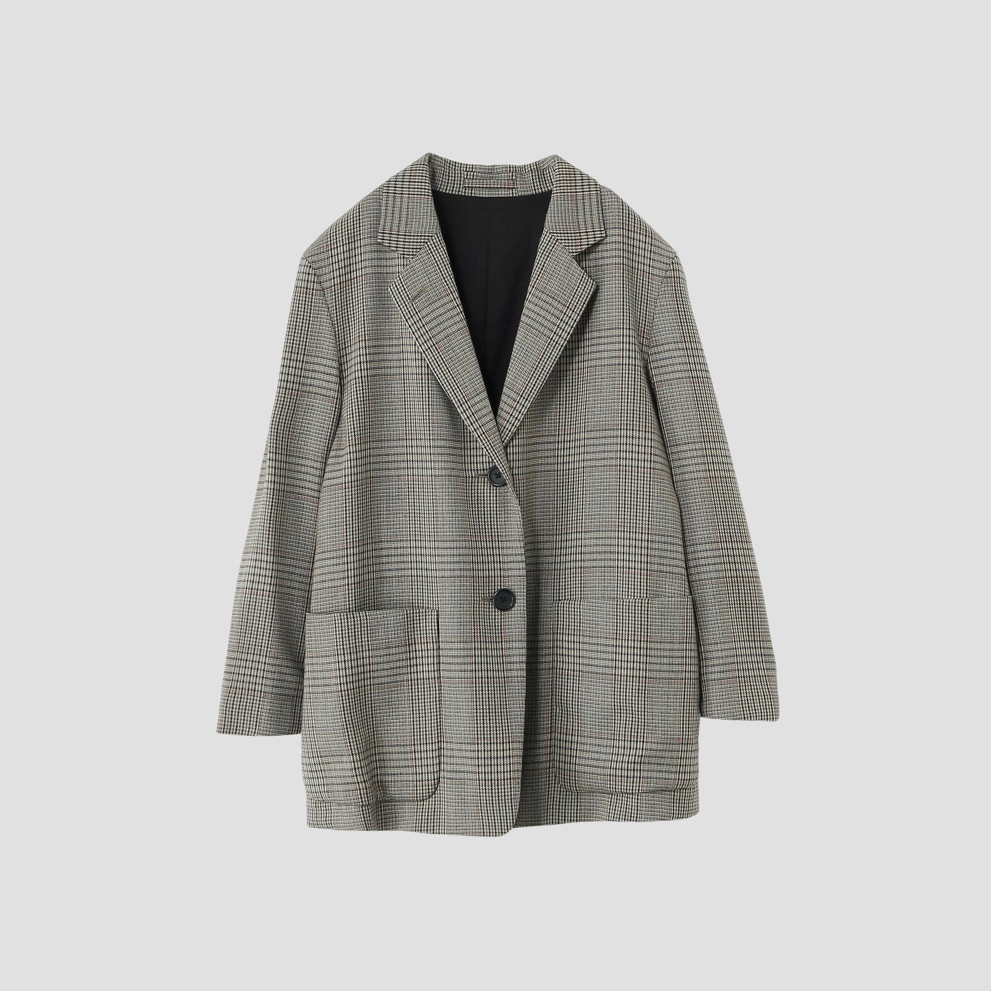 GLEN CHECK WOOL TWILL JACKET