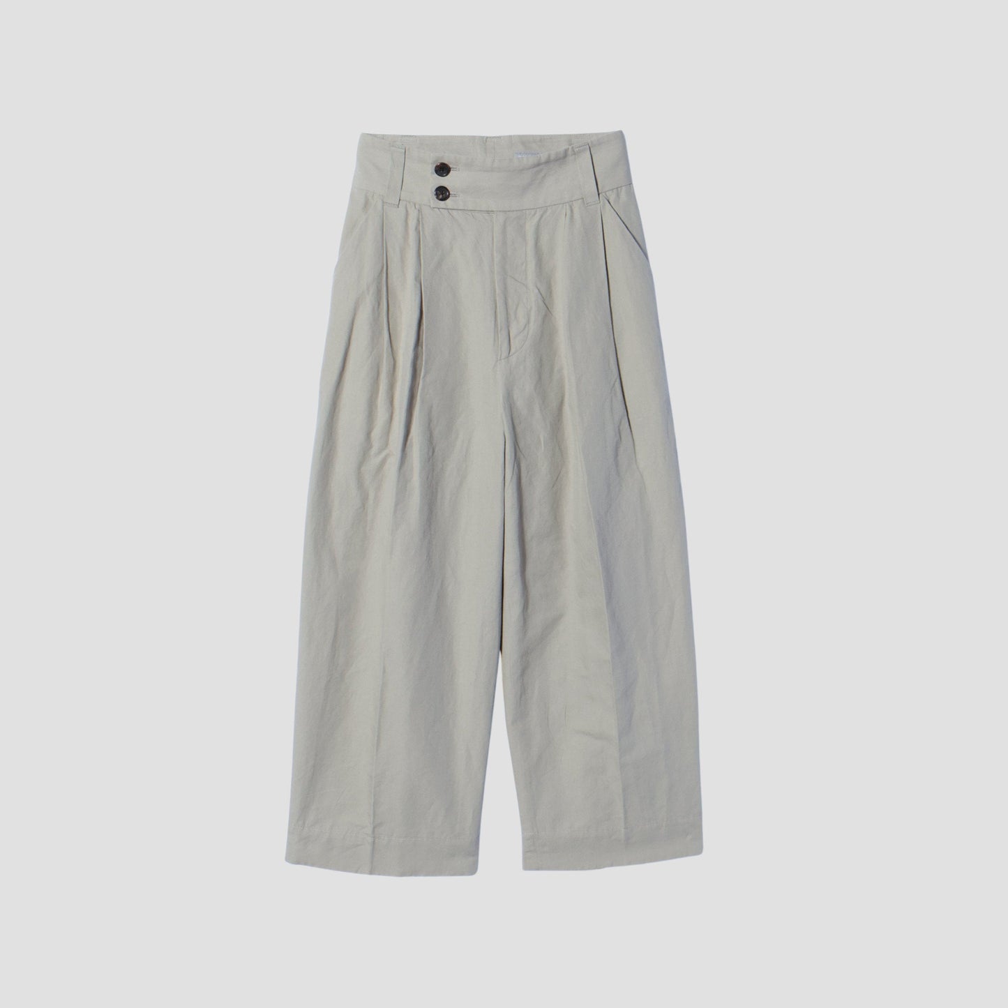 PLAIN WEAVE COTTON LINEN TROUSERS