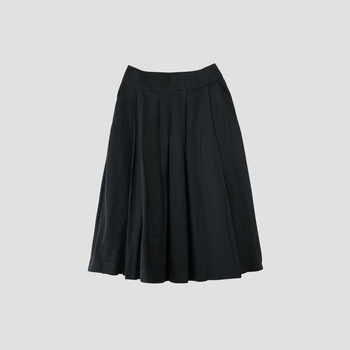 GLAZED COTTON CUPRA SKIRT