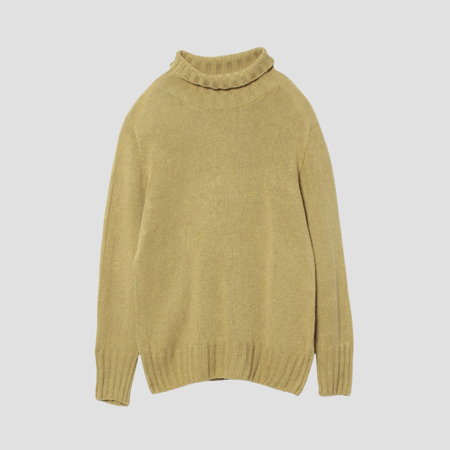 LINEN COTTON WIDE ROLL NECK KNIT