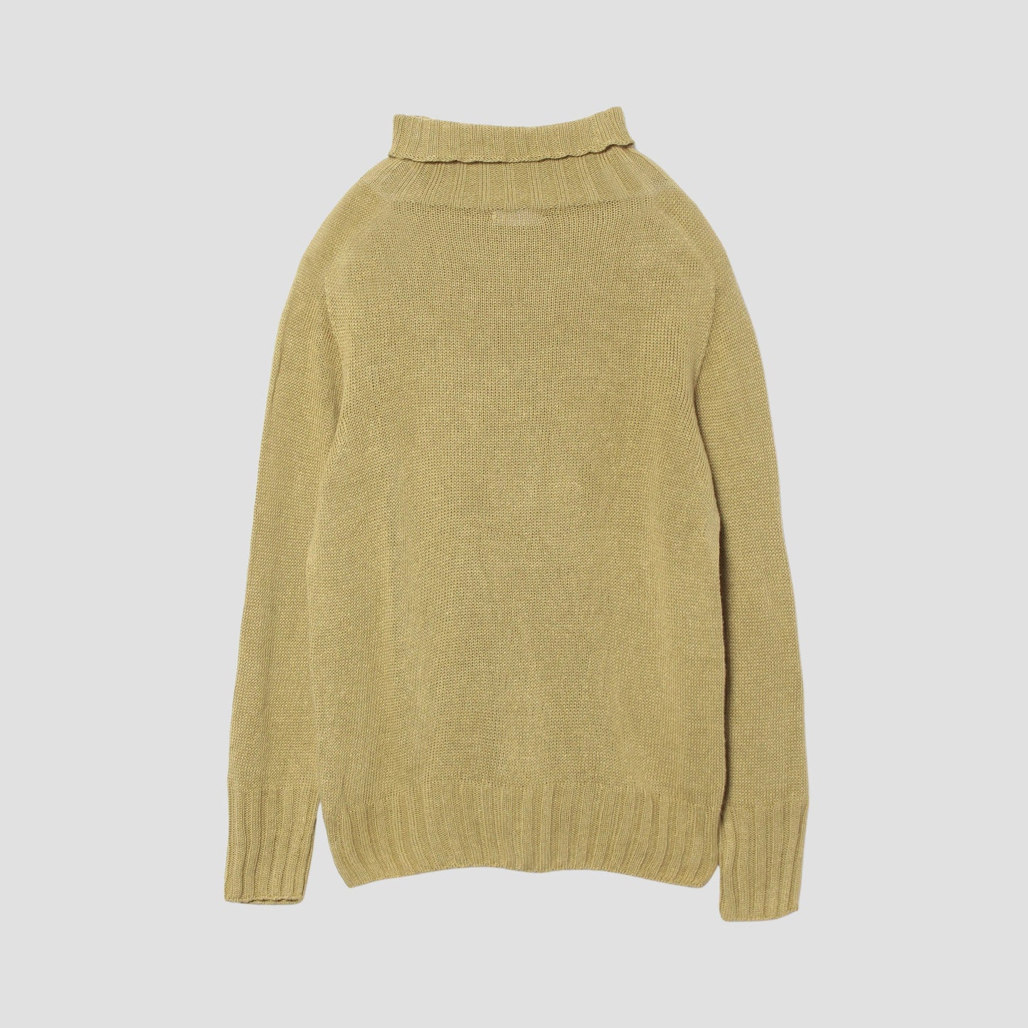 LINEN COTTON WIDE ROLL NECK KNIT