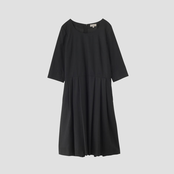 BLACK FLANNEL DRESS