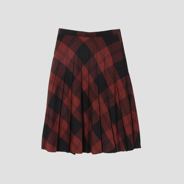 LINDSAY CHECK WOOL BLEND SKIRT