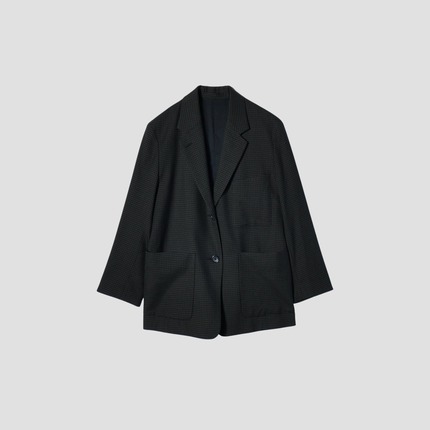 GINGHAM WOOL TWILL JACKET