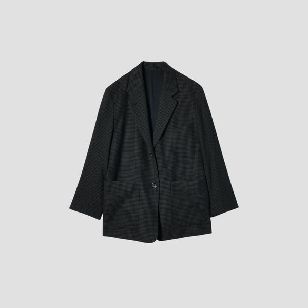 GINGHAM WOOL TWILL JACKET