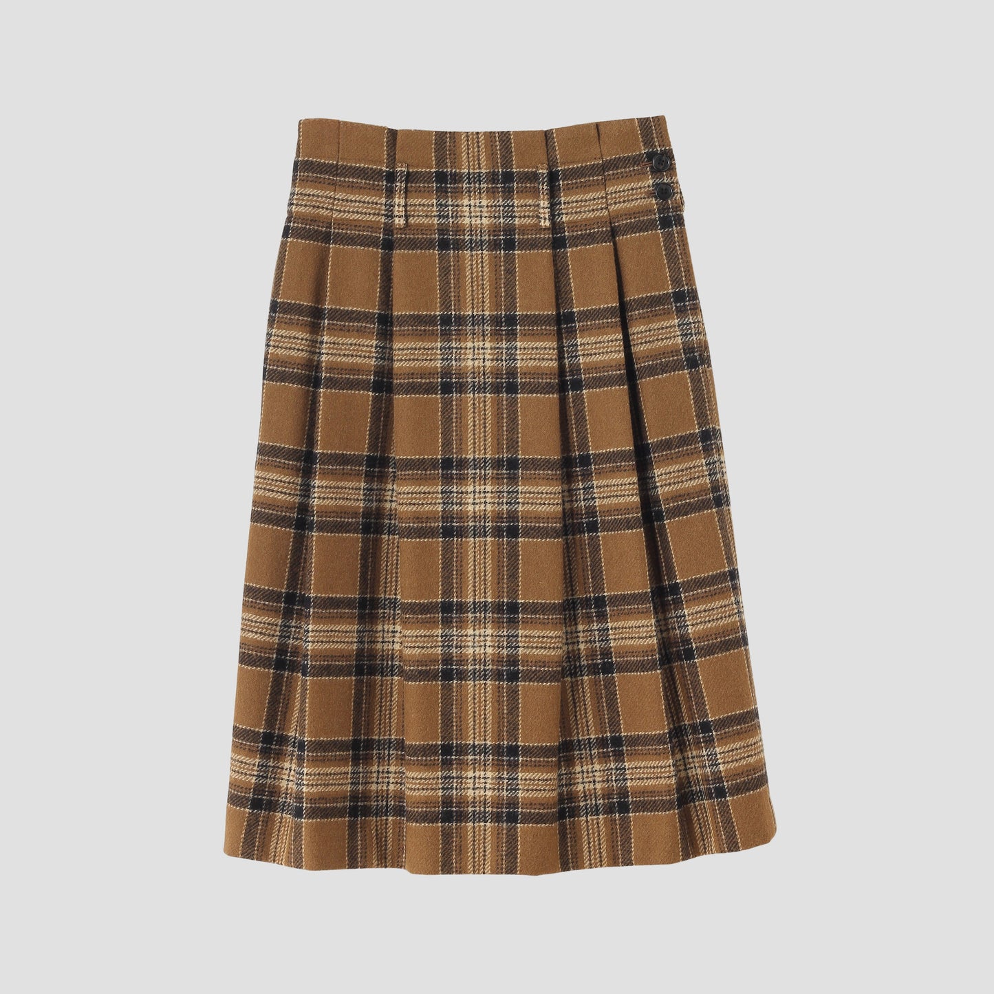 CAMEL TARTAN SKIRT
