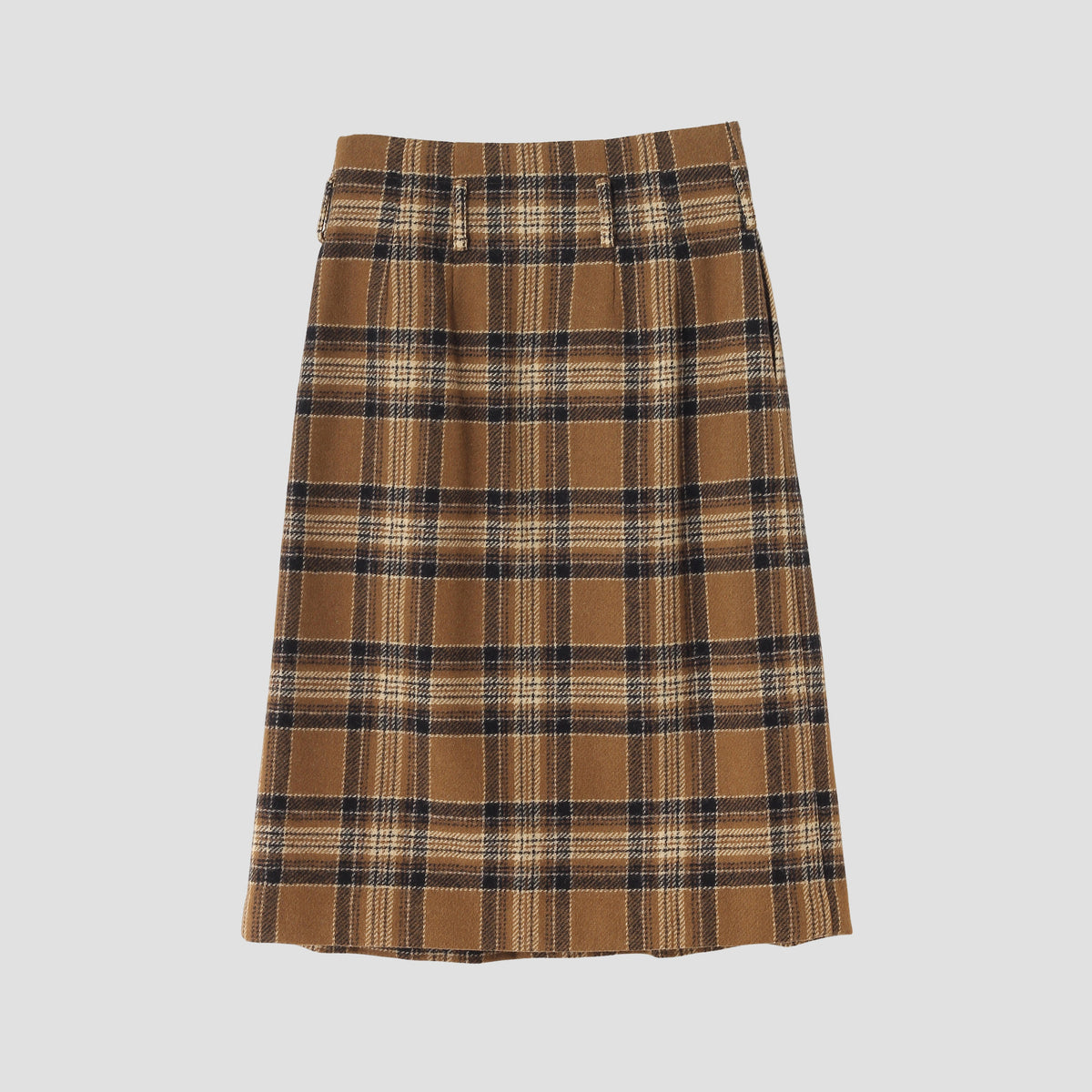 CAMEL TARTAN SKIRT