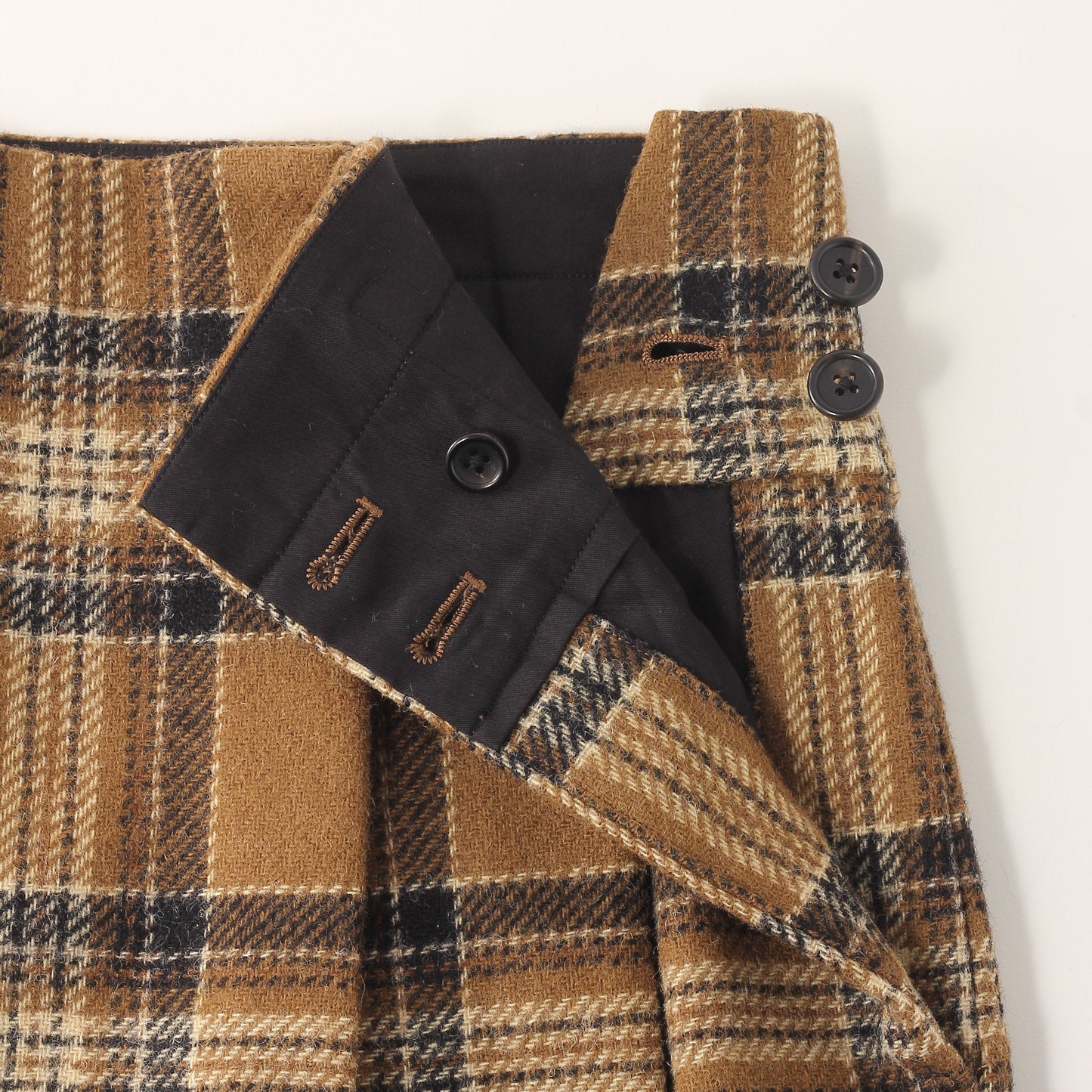CAMEL TARTAN SKIRT