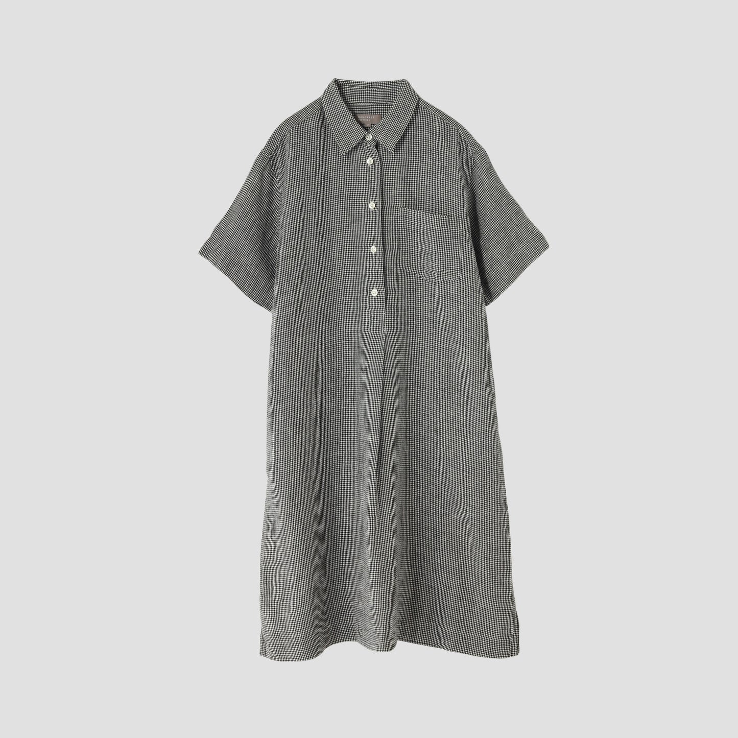 BLACK&WHITE SHIRTING LINEN DRESS