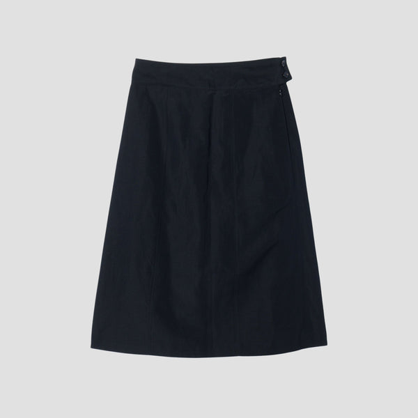 WOOL LINEN POPLIN SKIRT