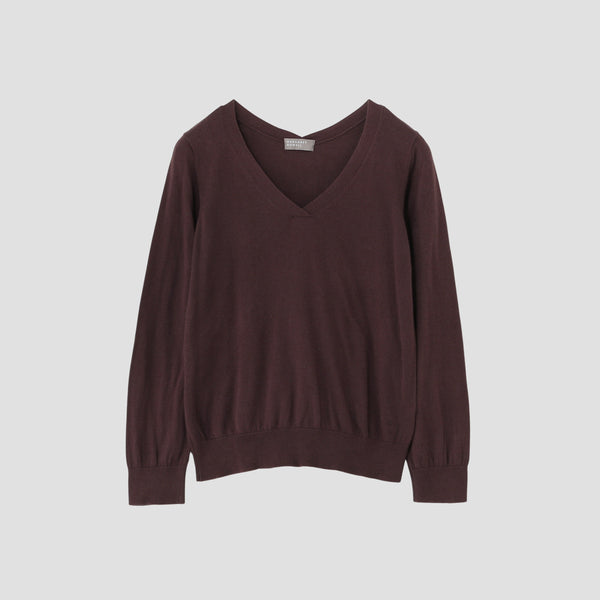 COTTON V NECK JUMPER KNIT